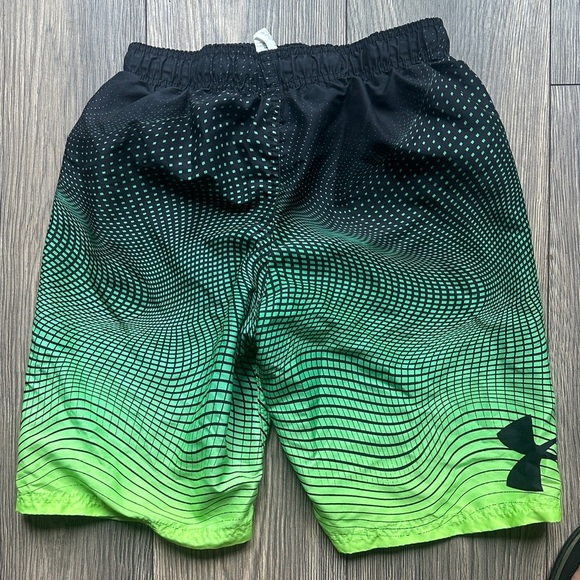 Under Armour Kids Black and Green Swim Trunks - Picture 4 of 6